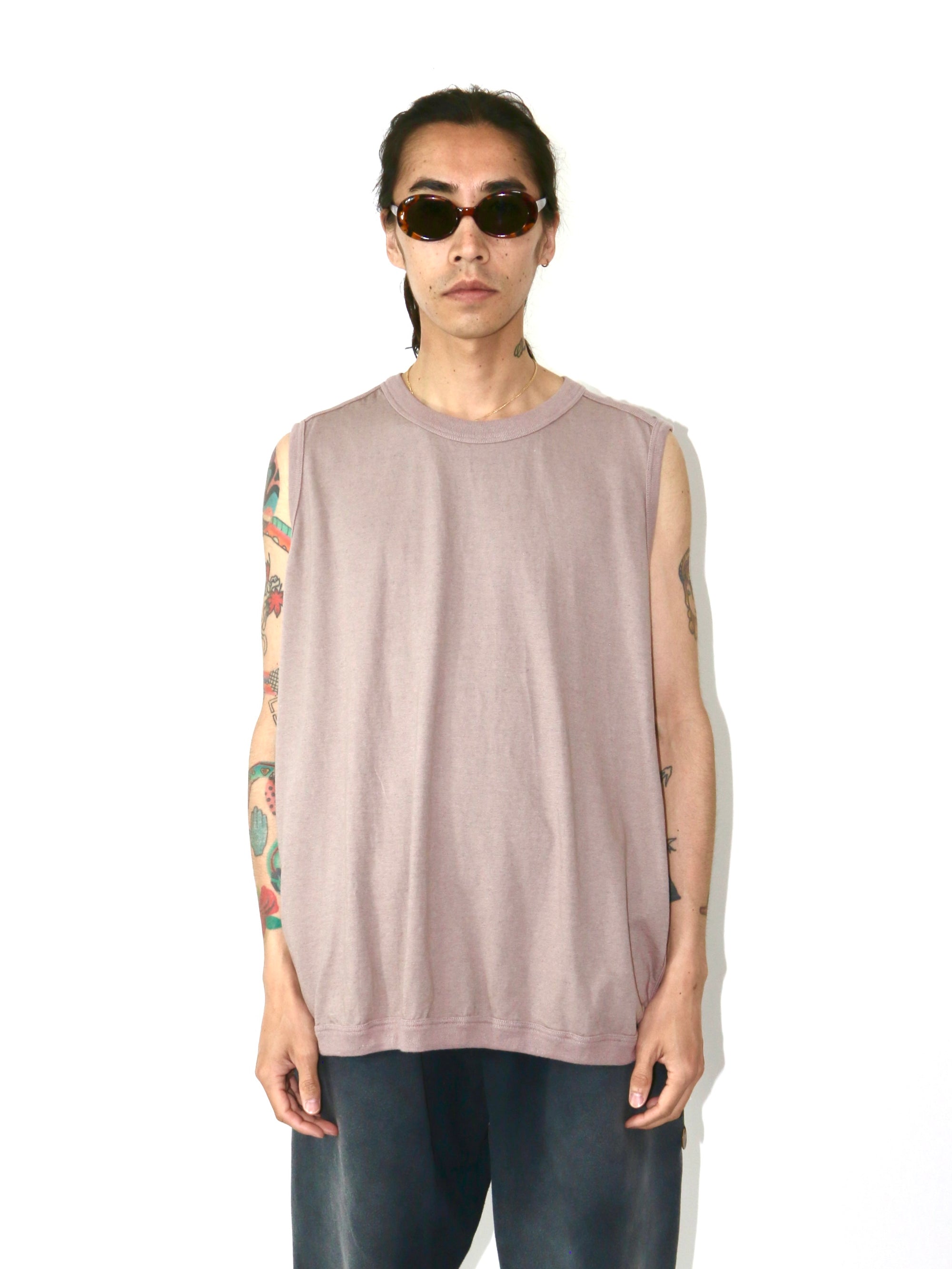 SLEEVELESS TEE【O19TT1】DUSTY PINK