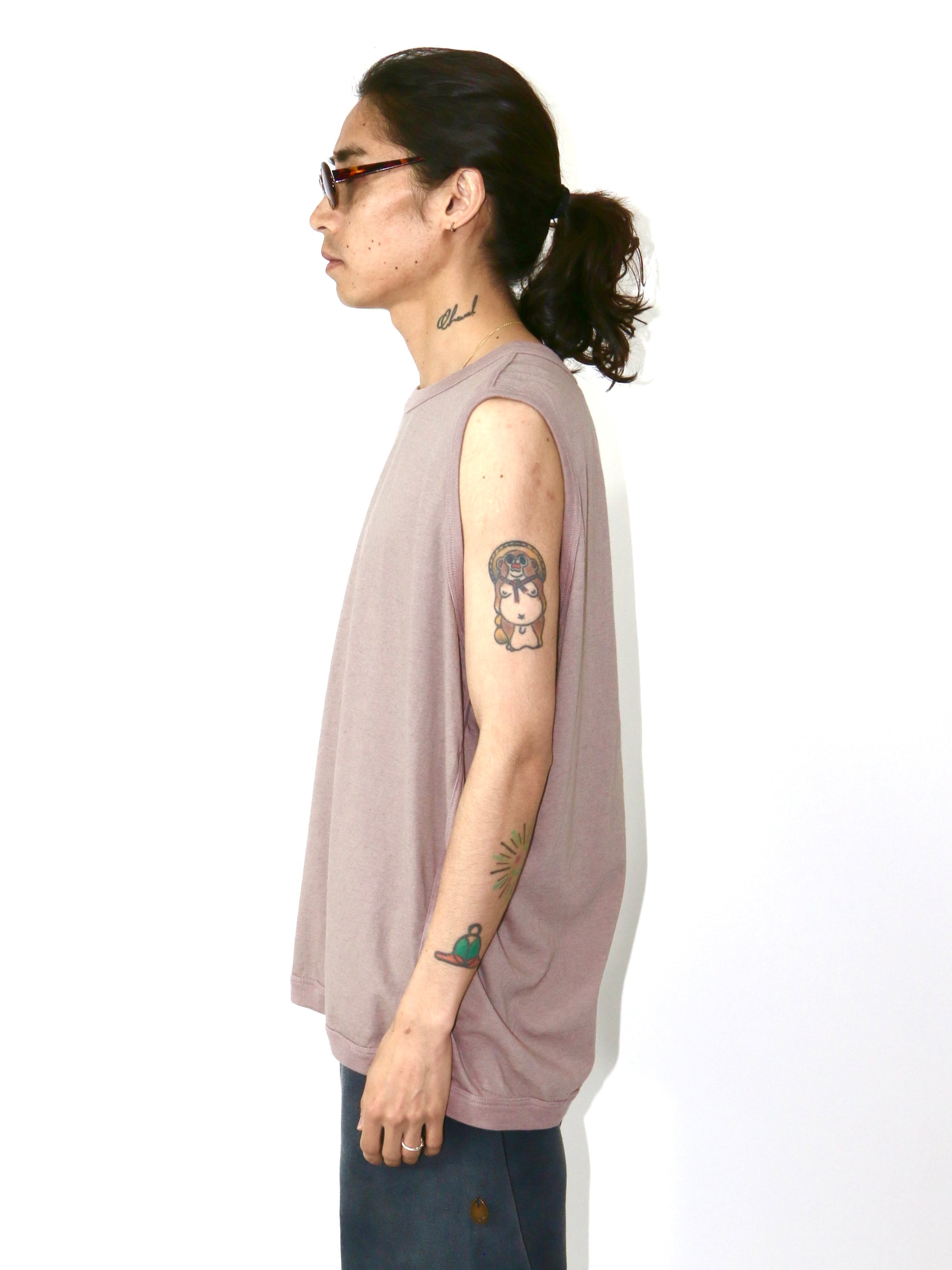 SLEEVELESS TEE【O19TT1】DUSTY PINK