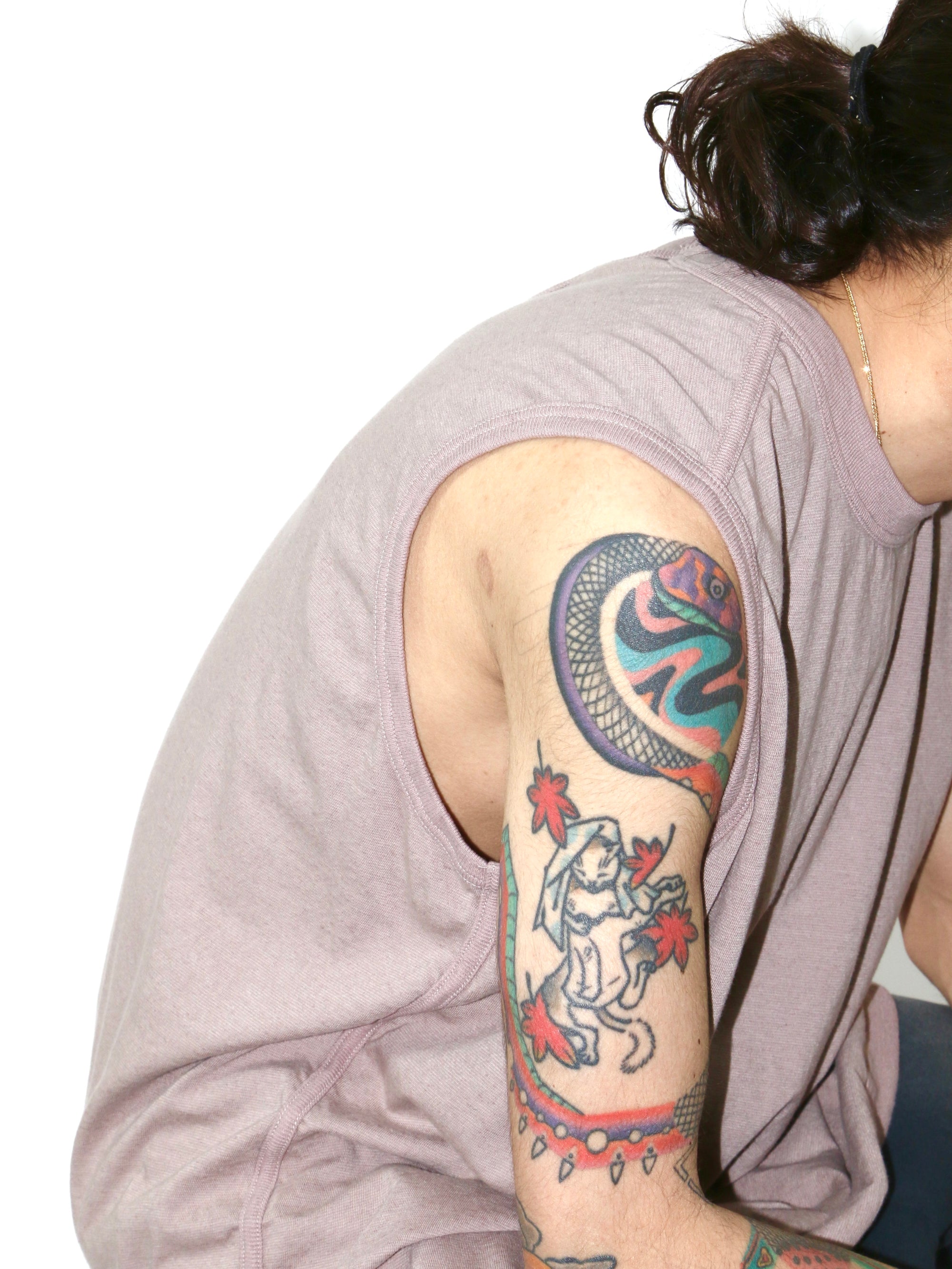 SLEEVELESS TEE【O19TT1】DUSTY PINK