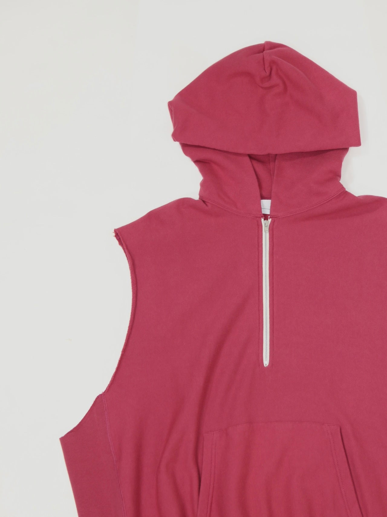 CUT SLEEVE HOODIE【A122】ROSE WINE