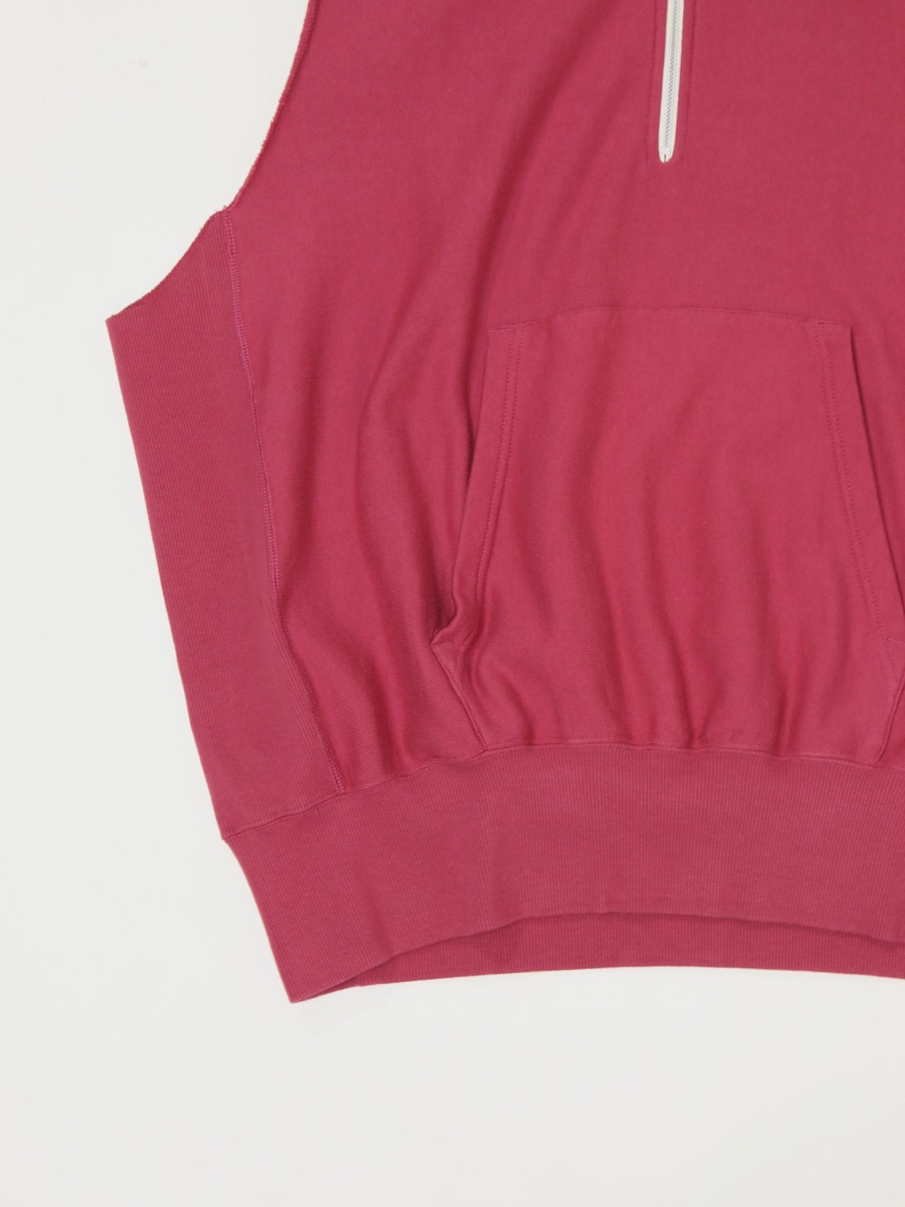 CUT SLEEVE HOODIE【A122】ROSE WINE