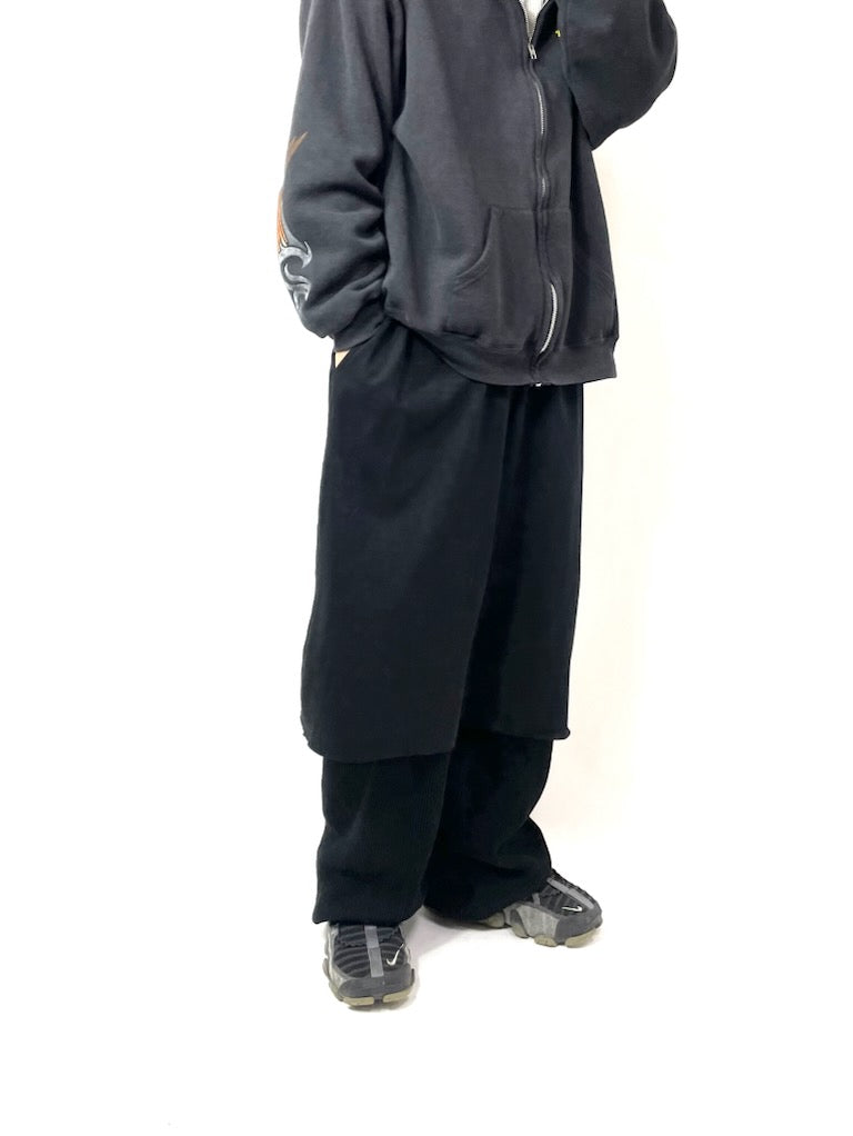 LAYERED PANTS【A83】BLACK