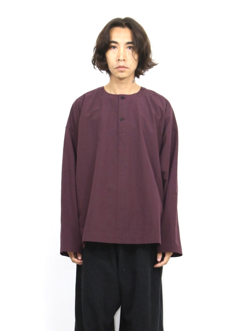 HENLEY SHIRT【O22SRT1】AUBERGINE