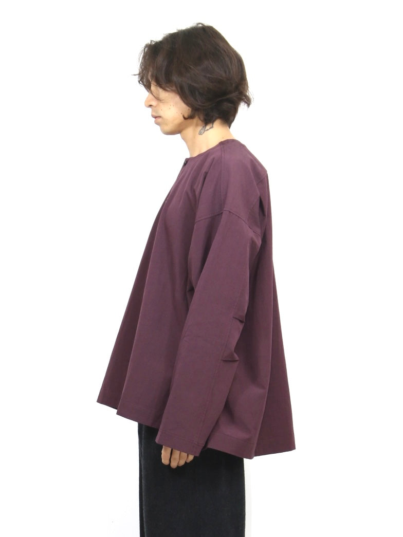 HENLEY SHIRT【O22SRT1】AUBERGINE