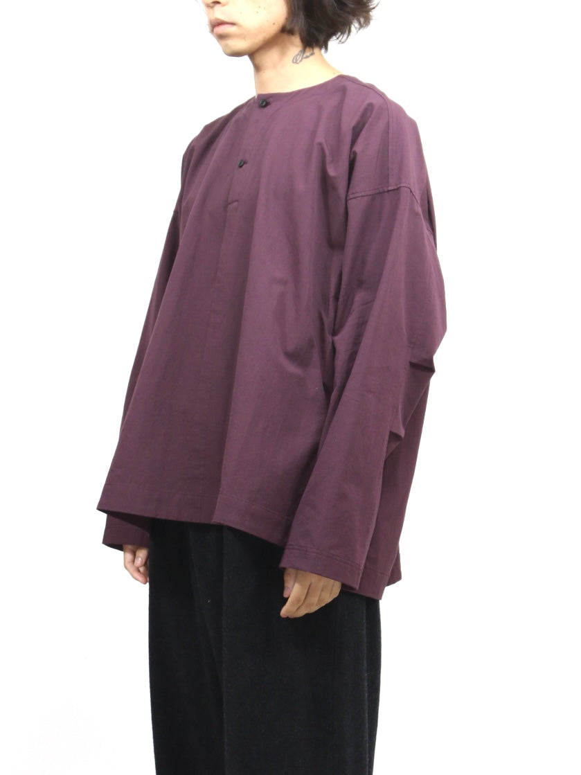 HENLEY SHIRT【O22SRT1】AUBERGINE