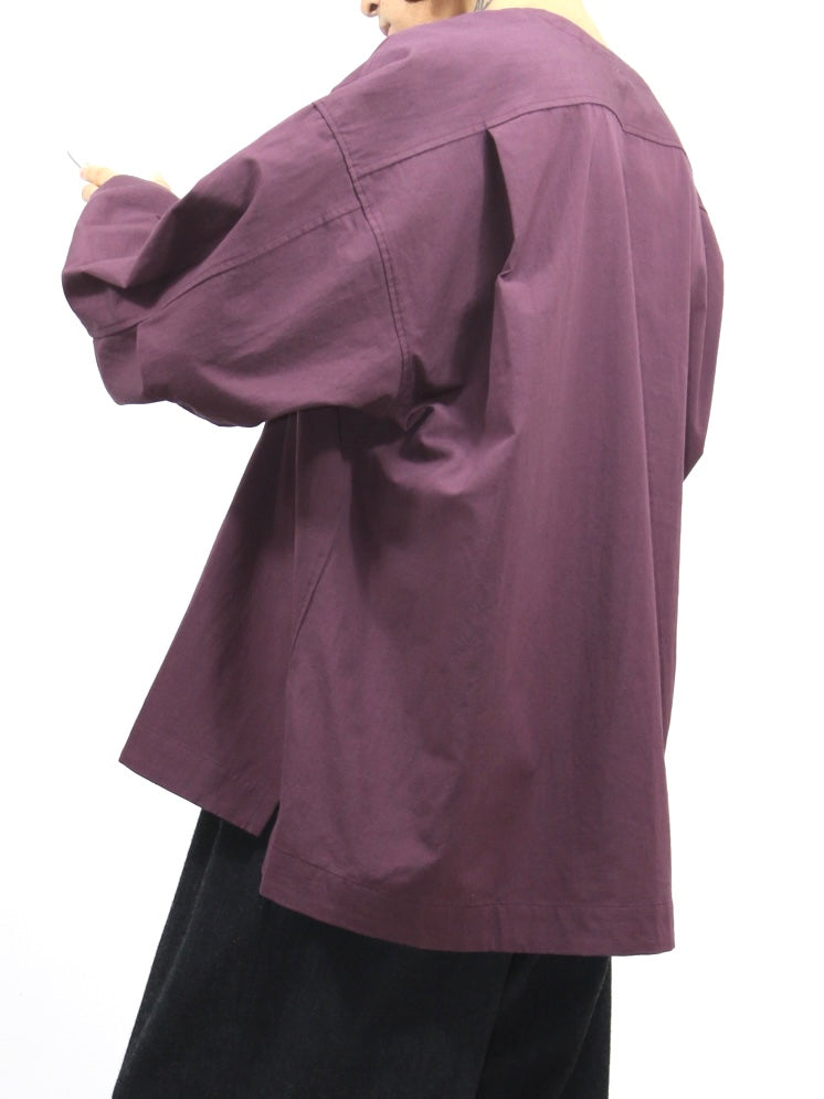 HENLEY SHIRT【O22SRT1】AUBERGINE