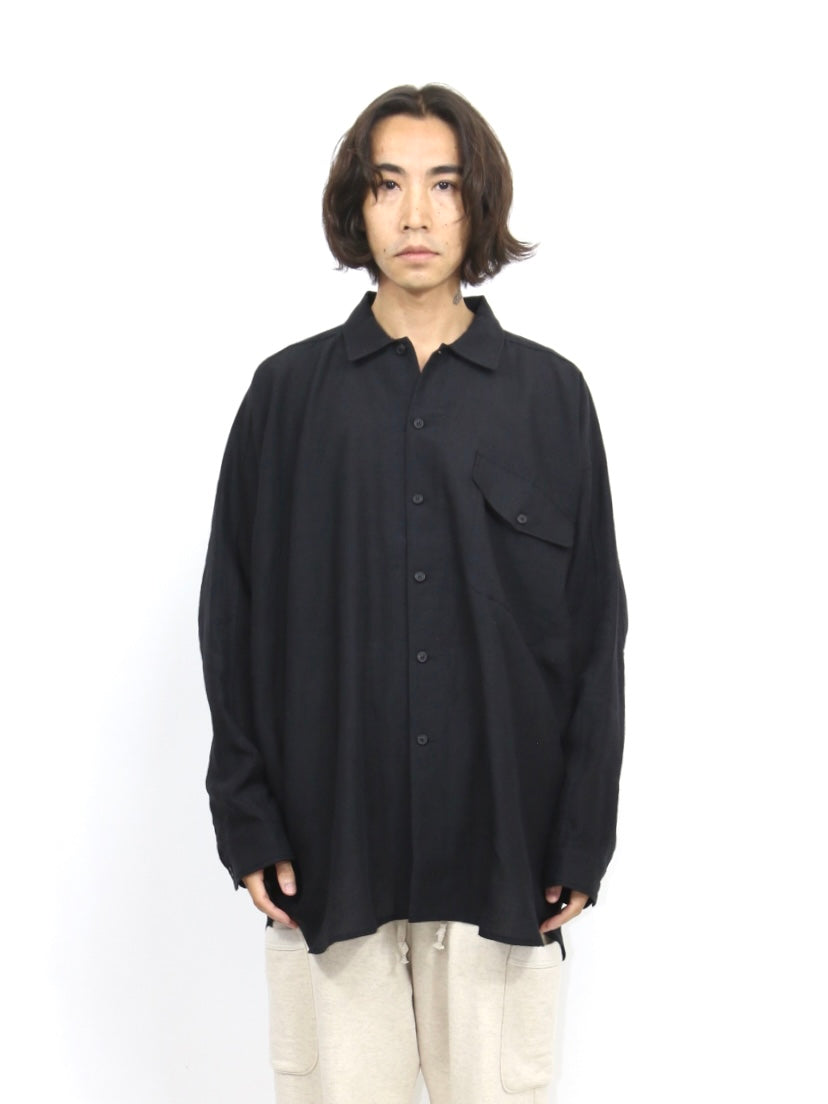 PLAIN LOOSE SHIRT【O22SRT2】BLACK