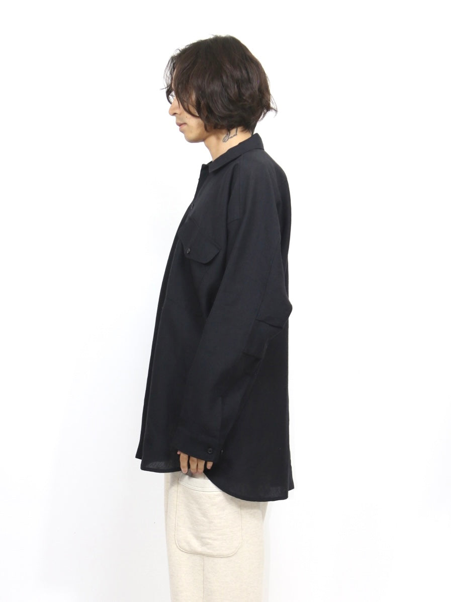 PLAIN LOOSE SHIRT【O22SRT2】BLACK