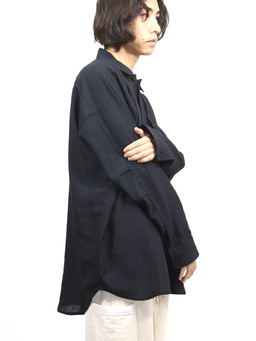 PLAIN LOOSE SHIRT【O22SRT2】BLACK
