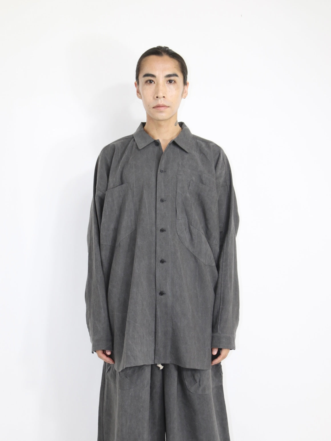 WIDE EASY SHIRT【O20SRT1】OFF BLACK