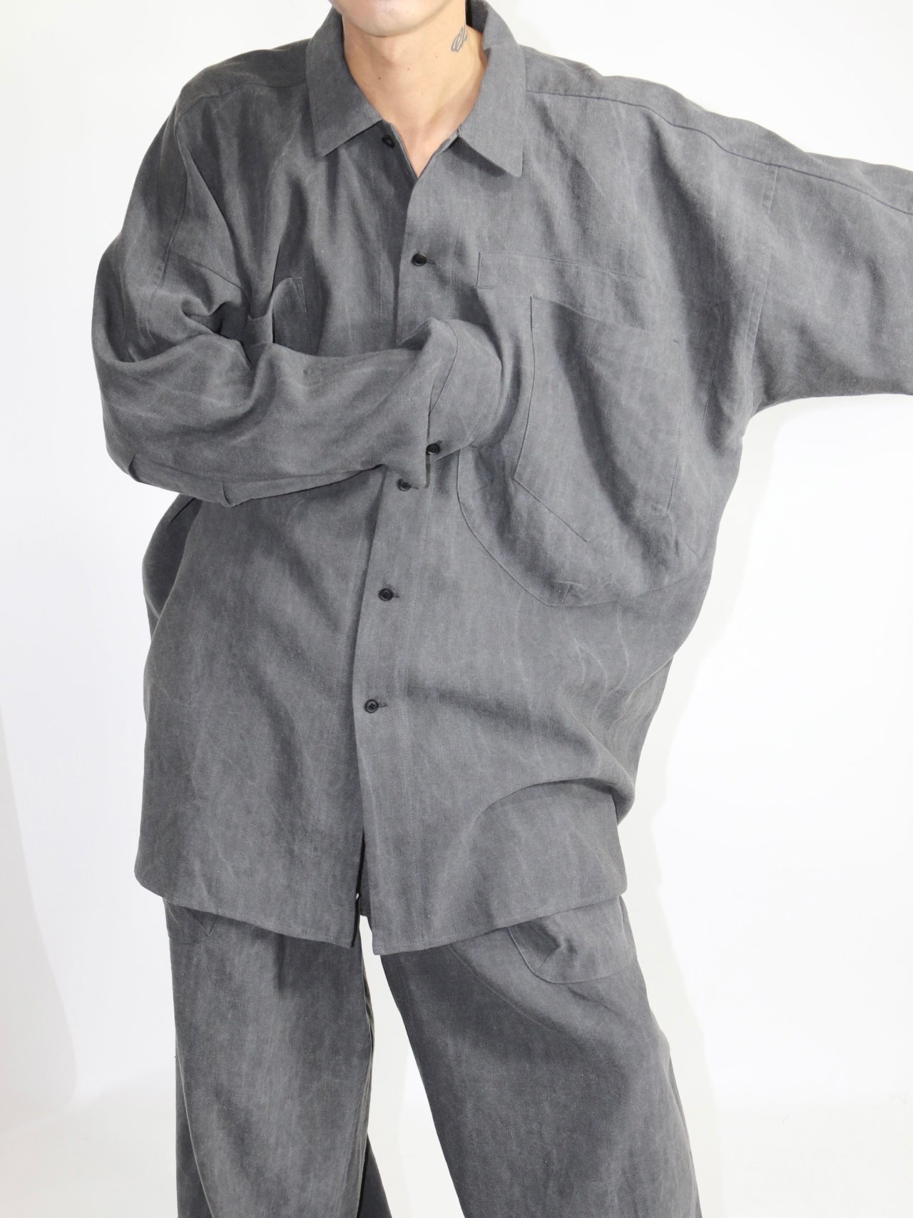 WIDE EASY SHIRT【O20SRT1】OFF BLACK