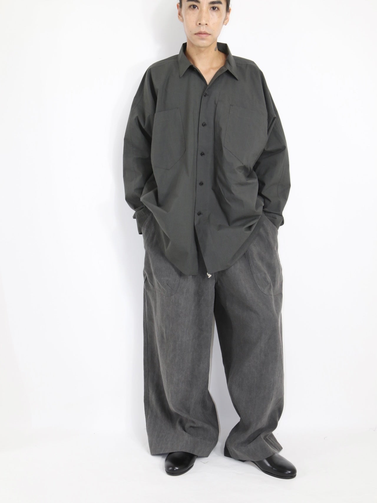 WIDE EASY SHIRT【O20SRT1】DK GREY