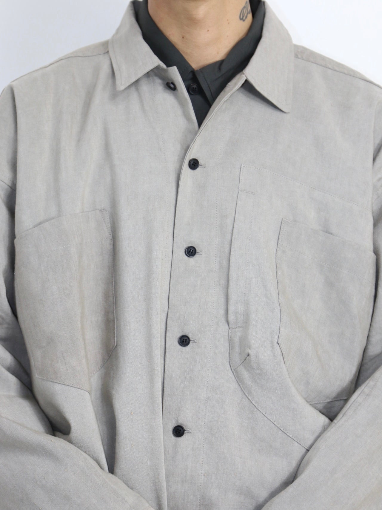 WIDE EASY SHIRT【O20SRT1】SUMI GREY
