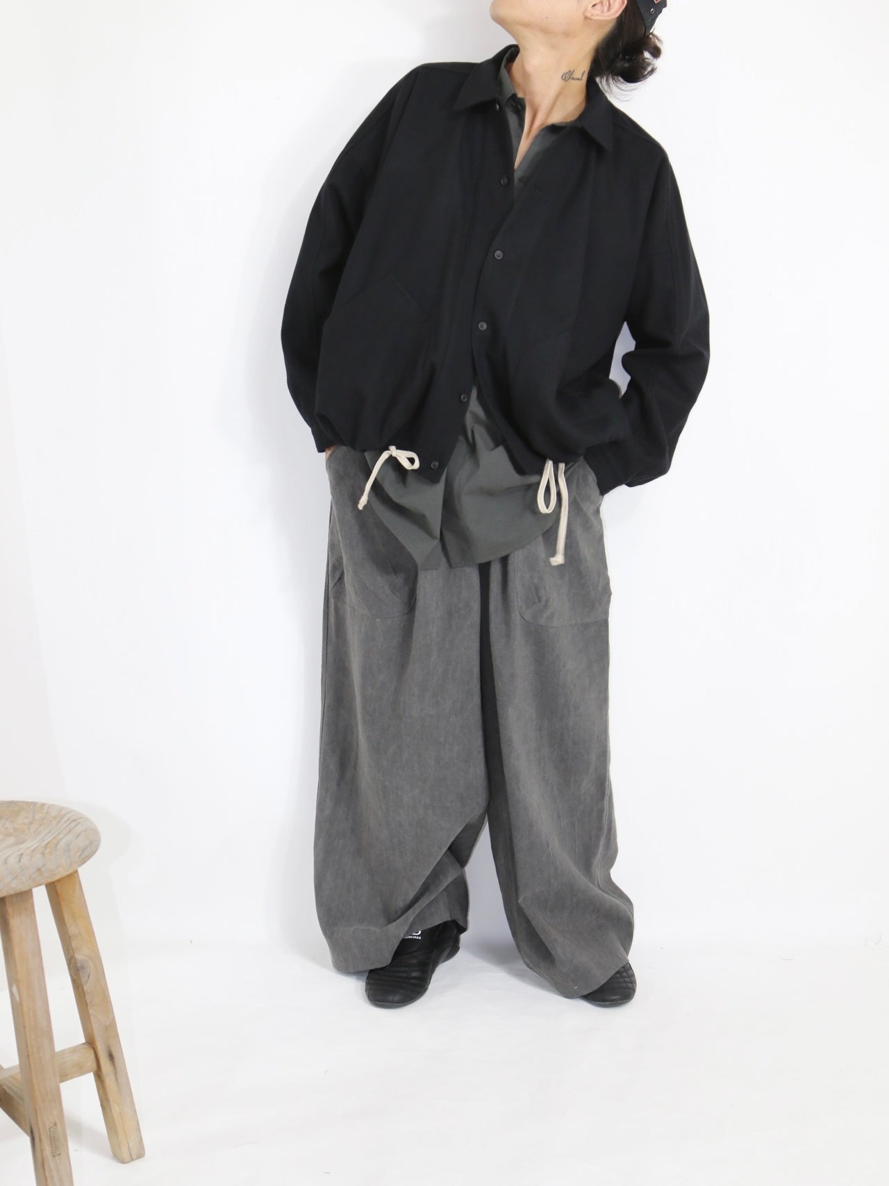 BALLOON SHIRT【O20SRT3】BLACK