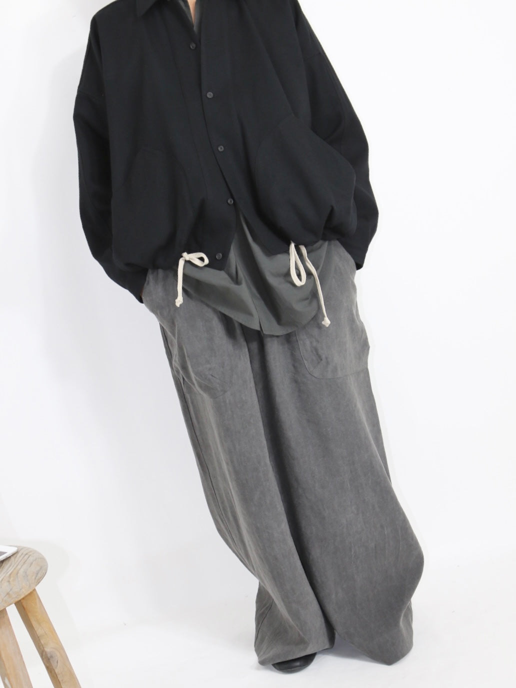 BALLOON SHIRT【O20SRT3】BLACK