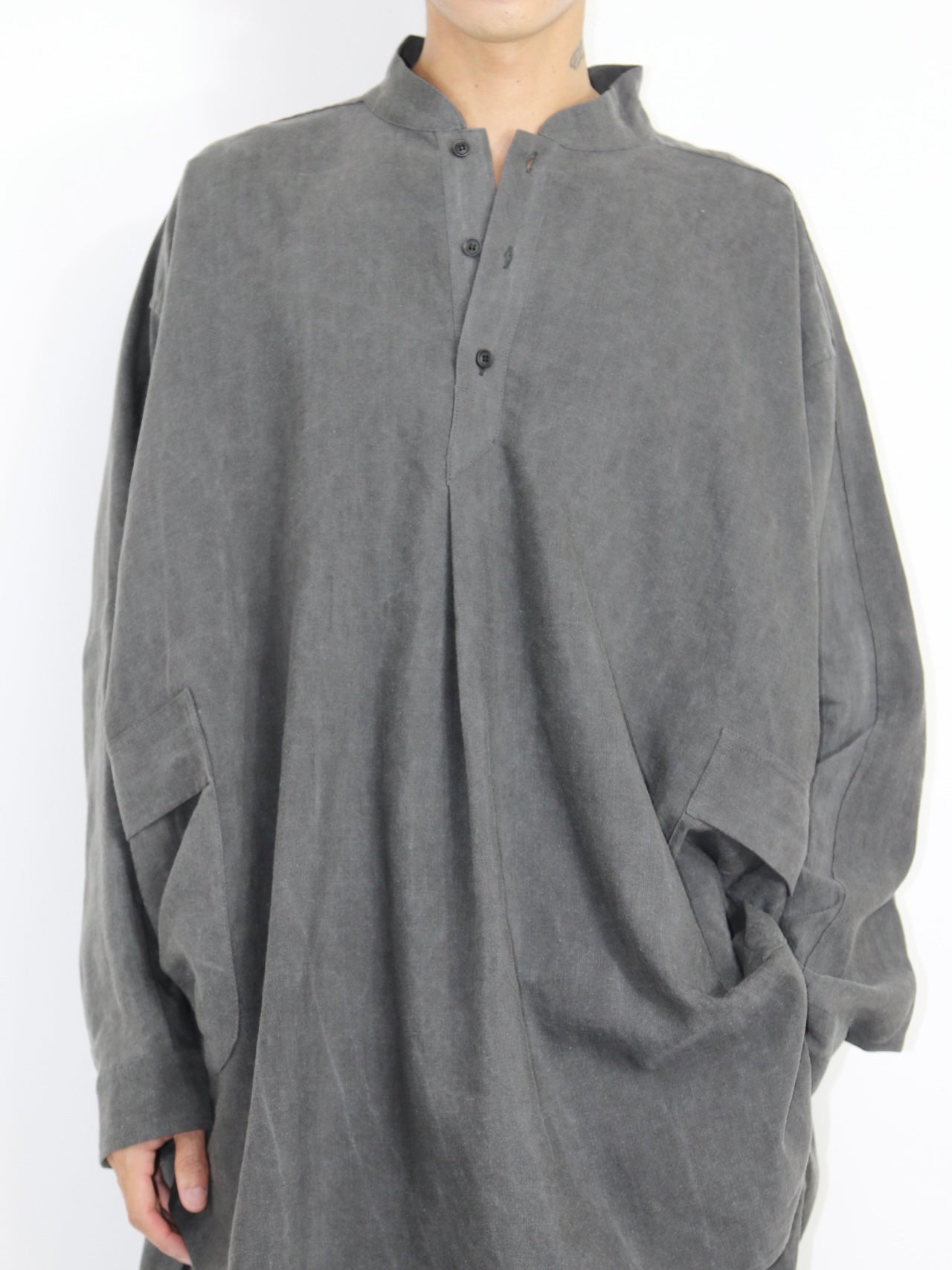 GRANDAD SHIRT【O20SRT2】OFF BLACK