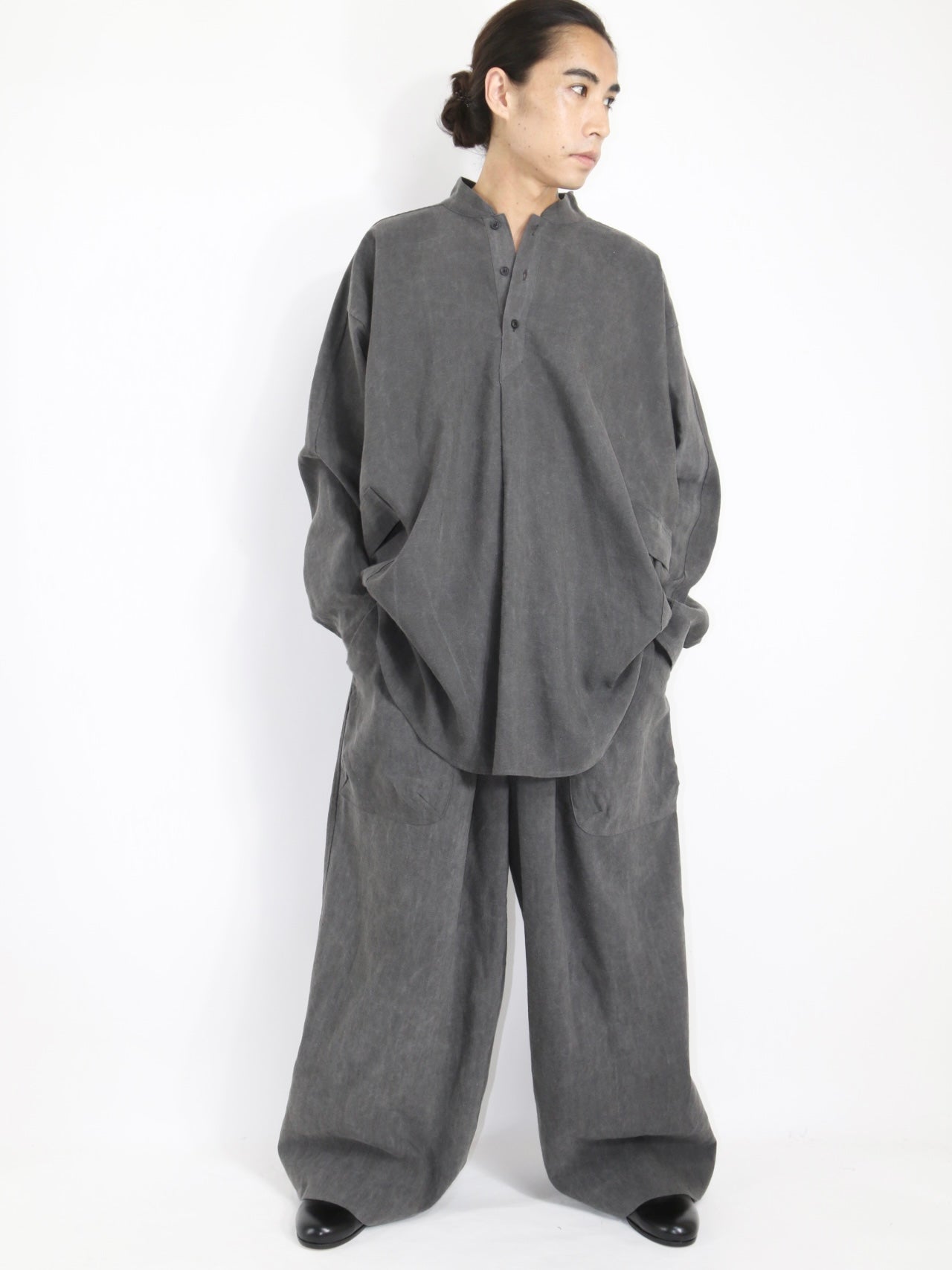 GRANDAD SHIRT【O20SRT2】OFF BLACK