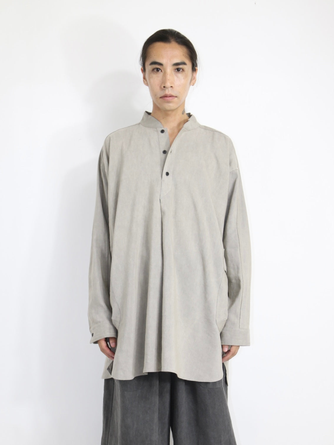 GRANDAD SHIRT【O20SRT2】SUMI GREY