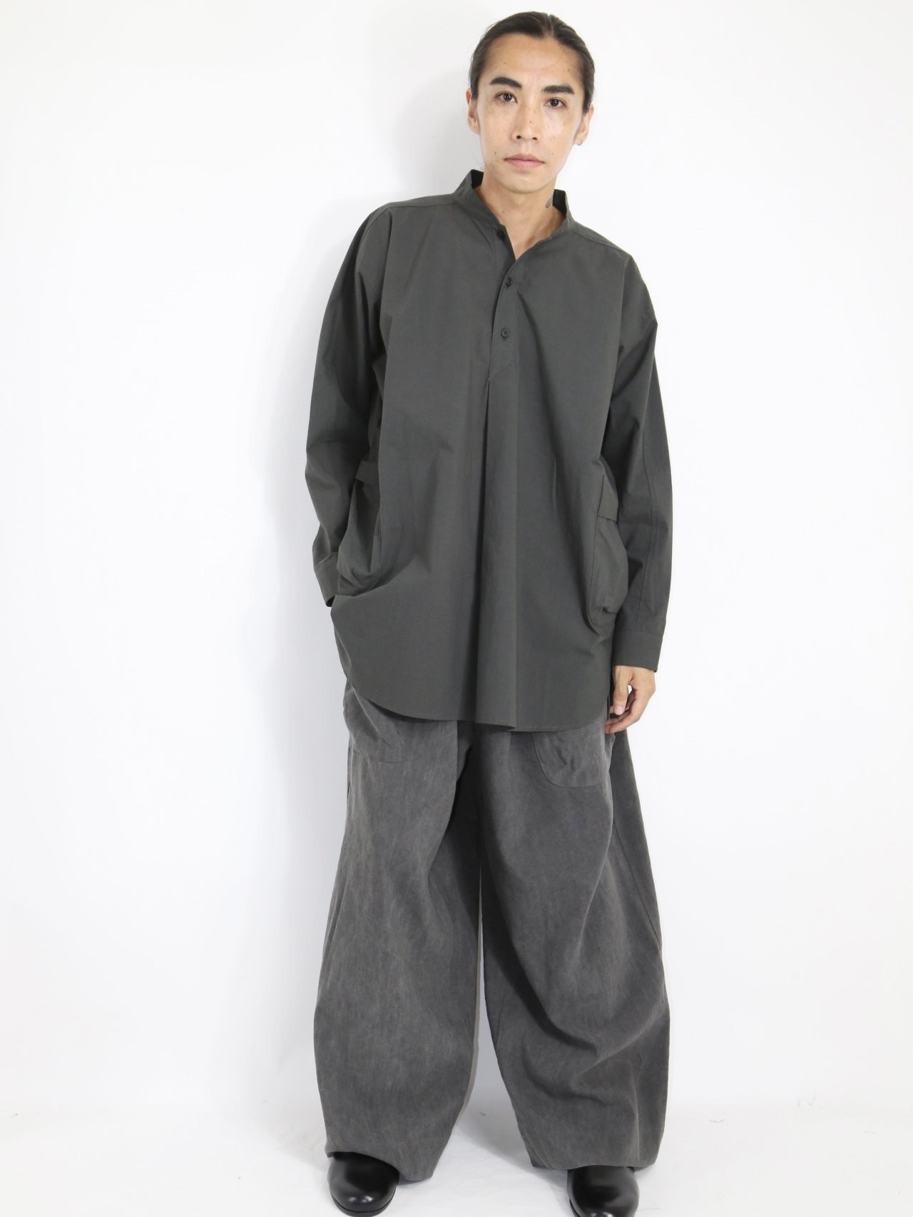 GRANDAD SHIRT【O20SRT2】DK GREY