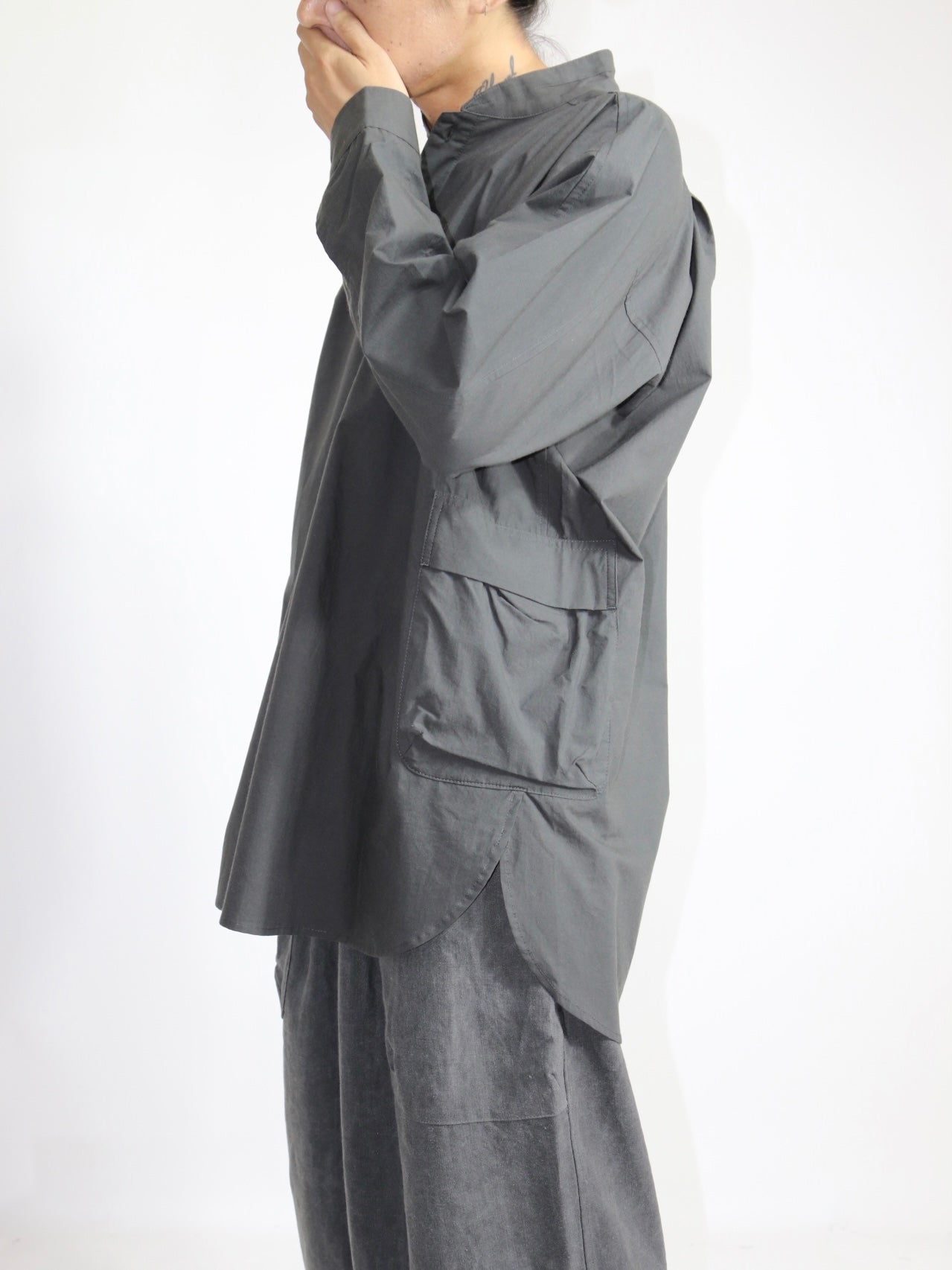 GRANDAD SHIRT【O20SRT2】DK GREY