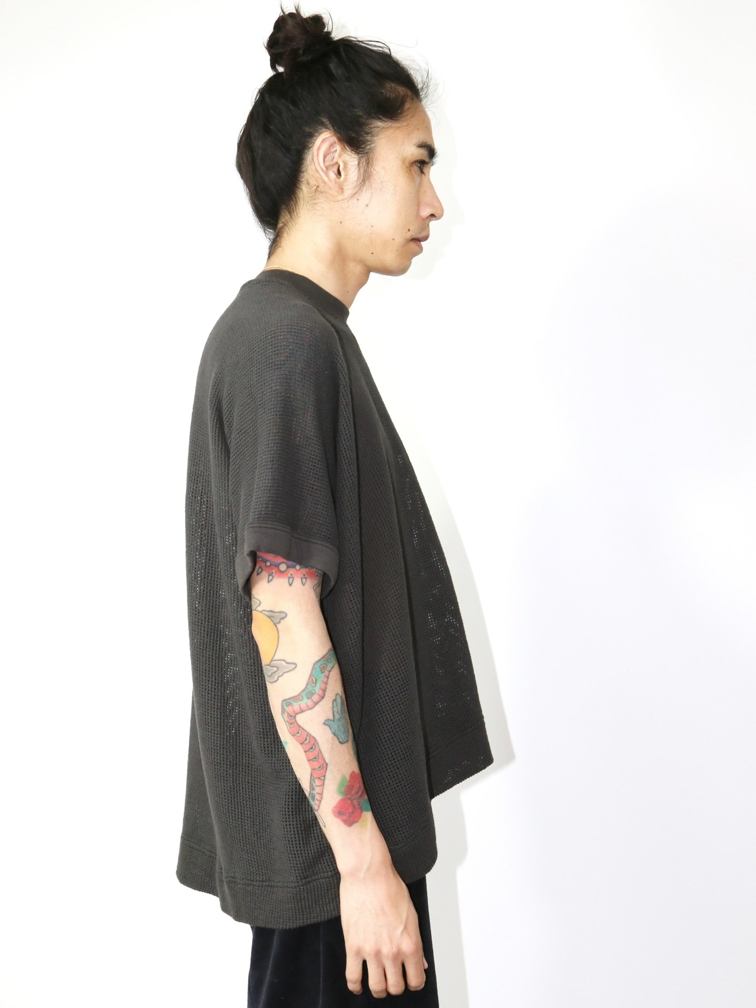 BASIC MESH TEE【O19TS5M】OFF BLACK