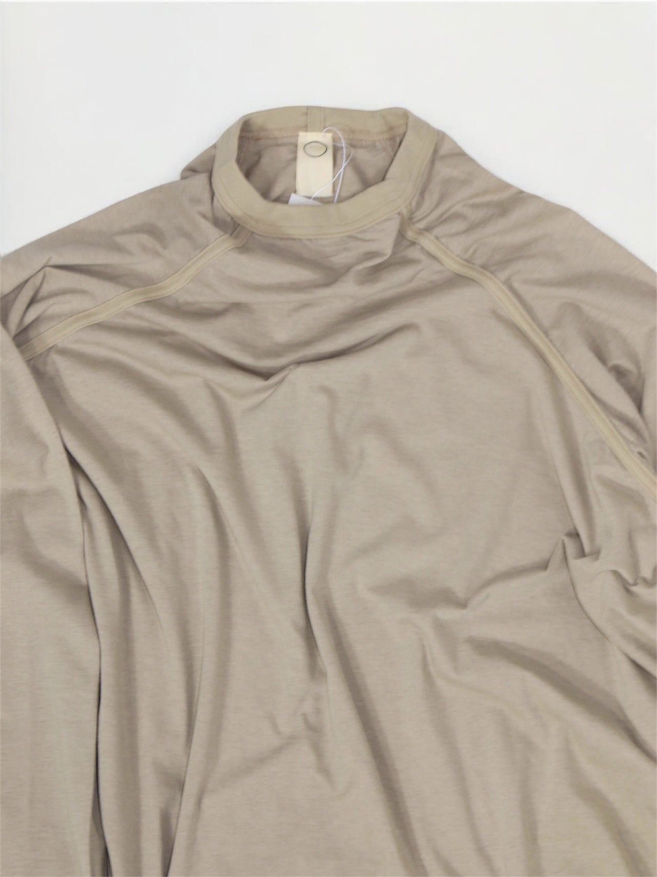 WIDE FIT HIGH NECK TEE【O20TS3】ASH SAND