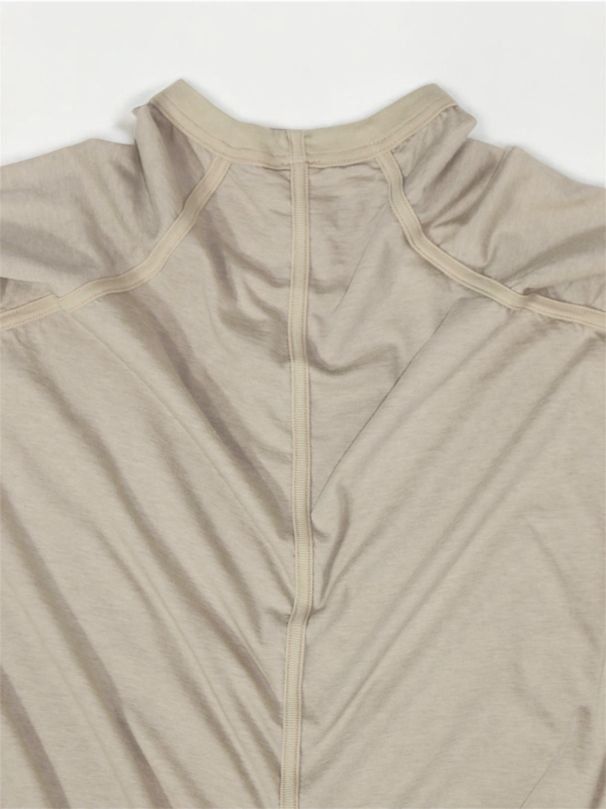 WIDE FIT HIGH NECK TEE【O20TS3】ASH SAND