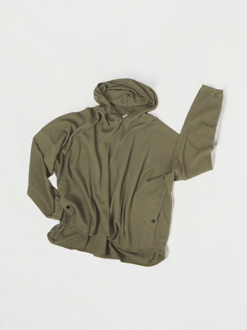 WIDE FIT HOODED WAFFLE【O20TS4】ARMY GREEN