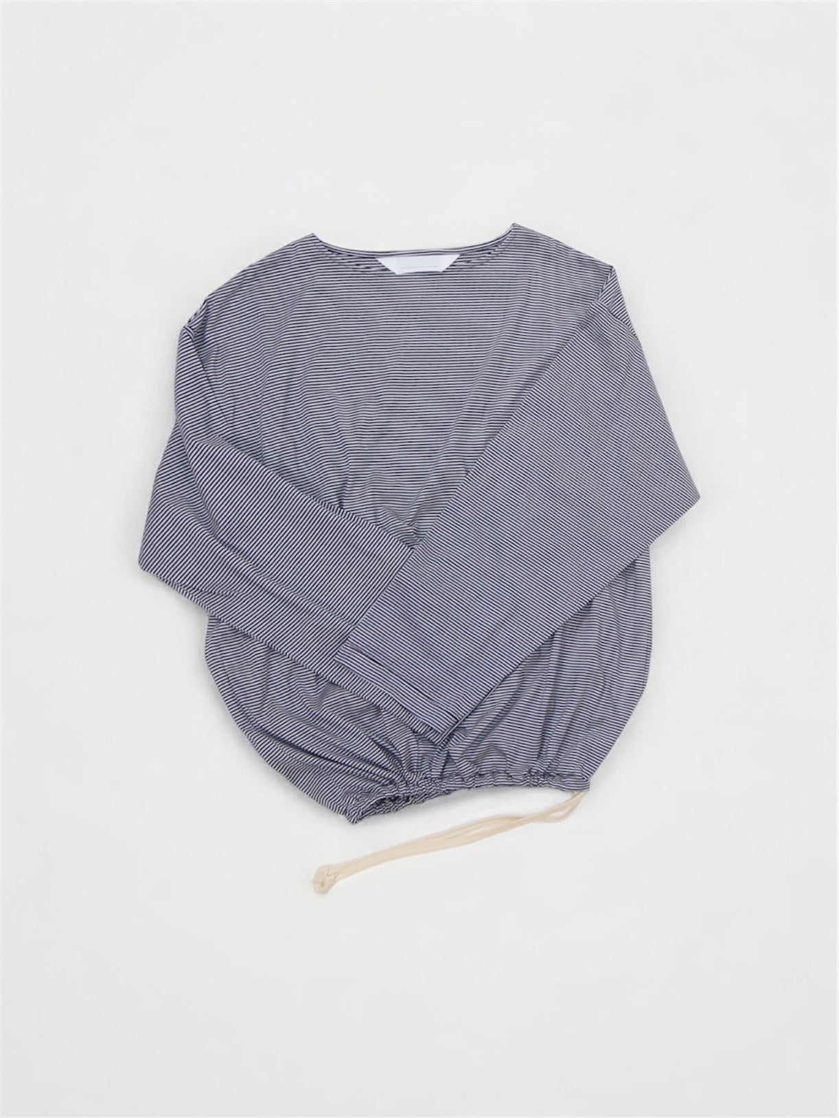 BALLOON BASUQUE TOP【A-106】WHITE/NAVY narrow