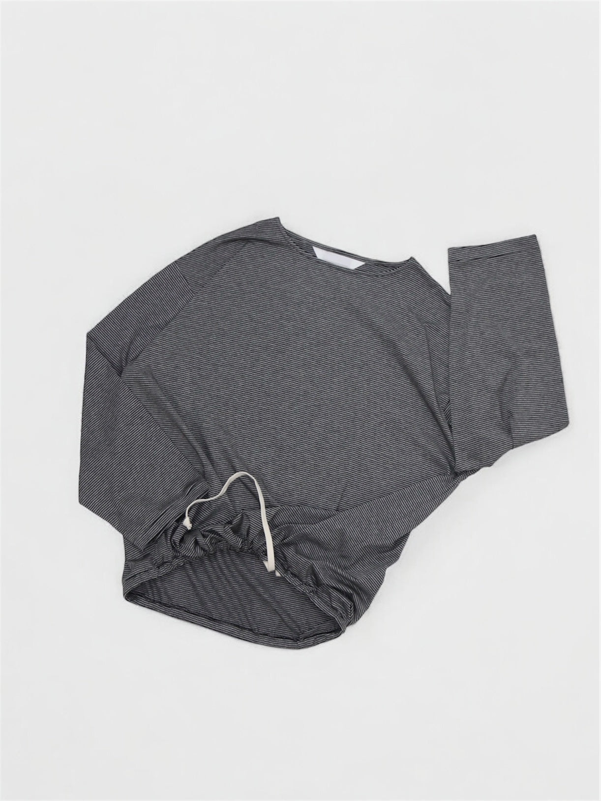 BALLOON BASUQUE TOP【A-106】BLACK/GREY narrow