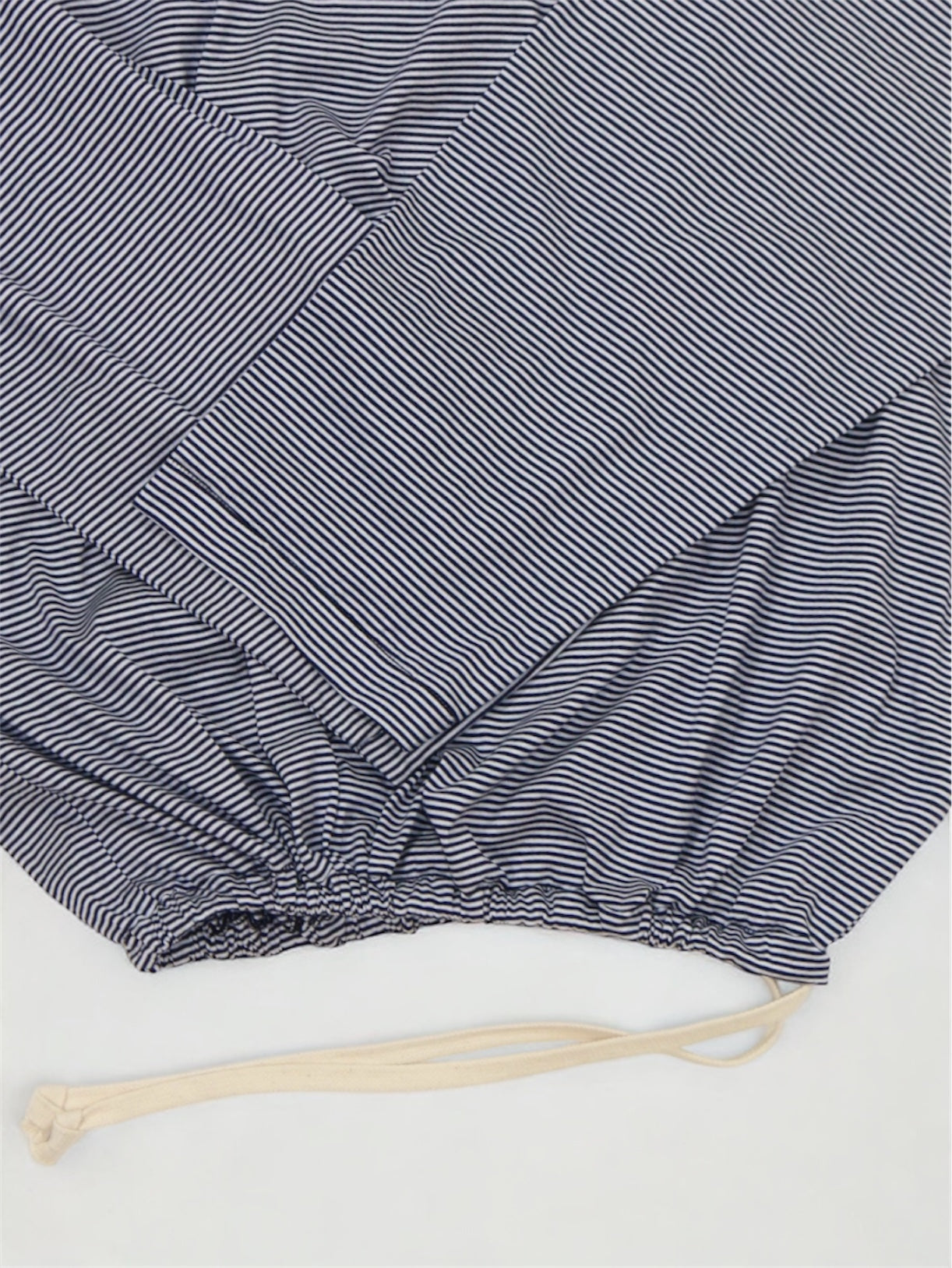 BALLOON BASUQUE TOP【A-106】WHITE/NAVY narrow