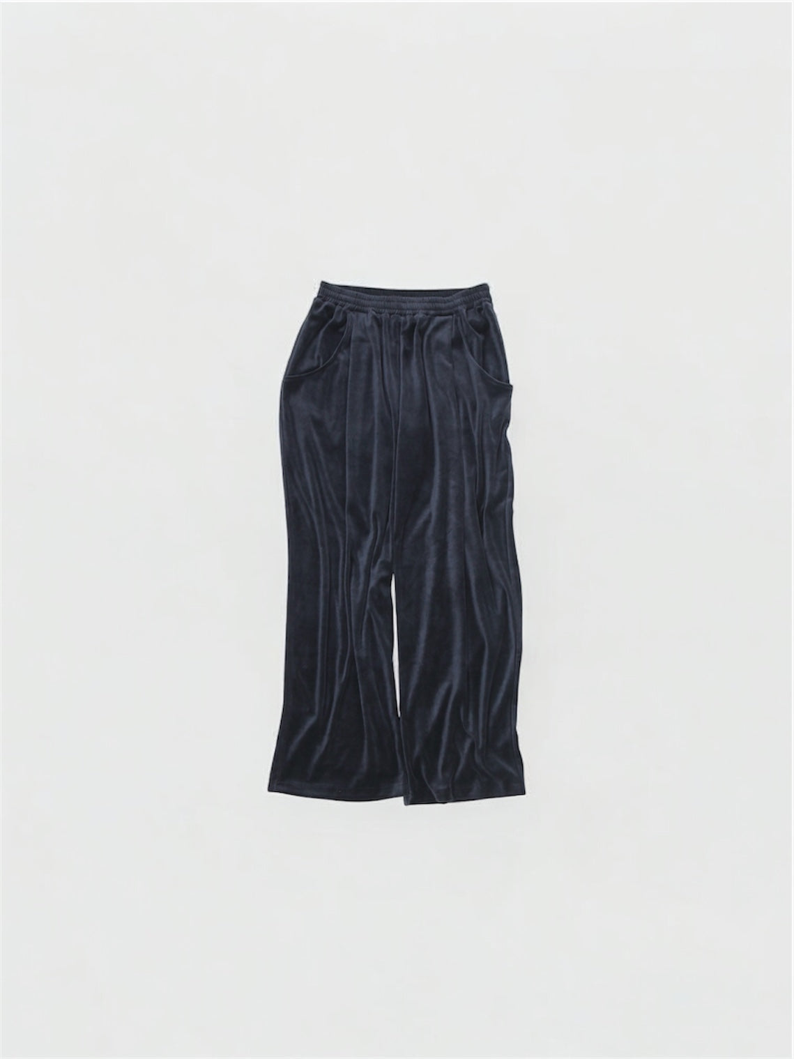 VELOUR TUCK PANTS 【A-111】STEEL NAVY