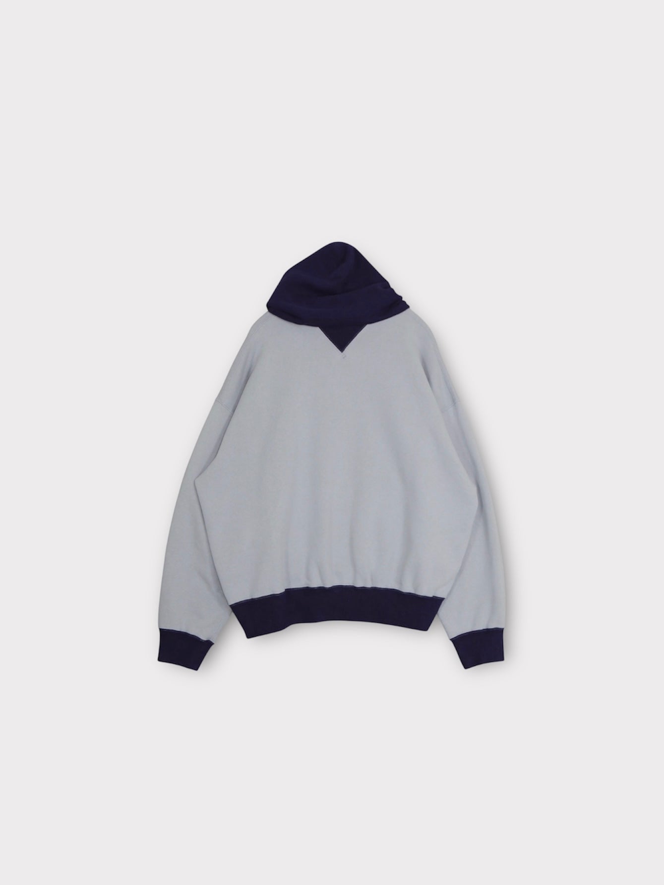AFTER HOODED SWEAT【A114】DUSTY BLUE/EGGPLANT