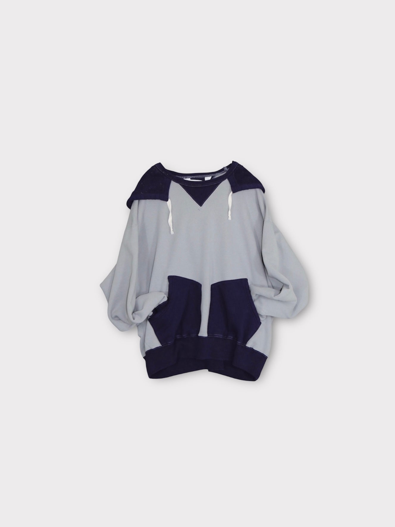 AFTER HOODED SWEAT【A114】DUSTY BLUE/EGGPLANT