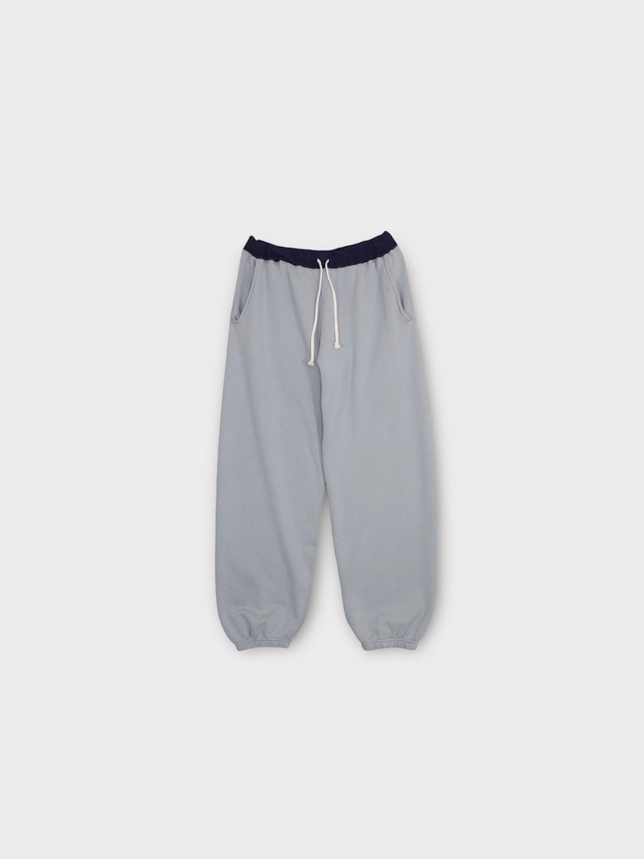 SIDESEAMLESS SWEAT PANTS【A-116】DUSTY BLUE/EGGPLANT