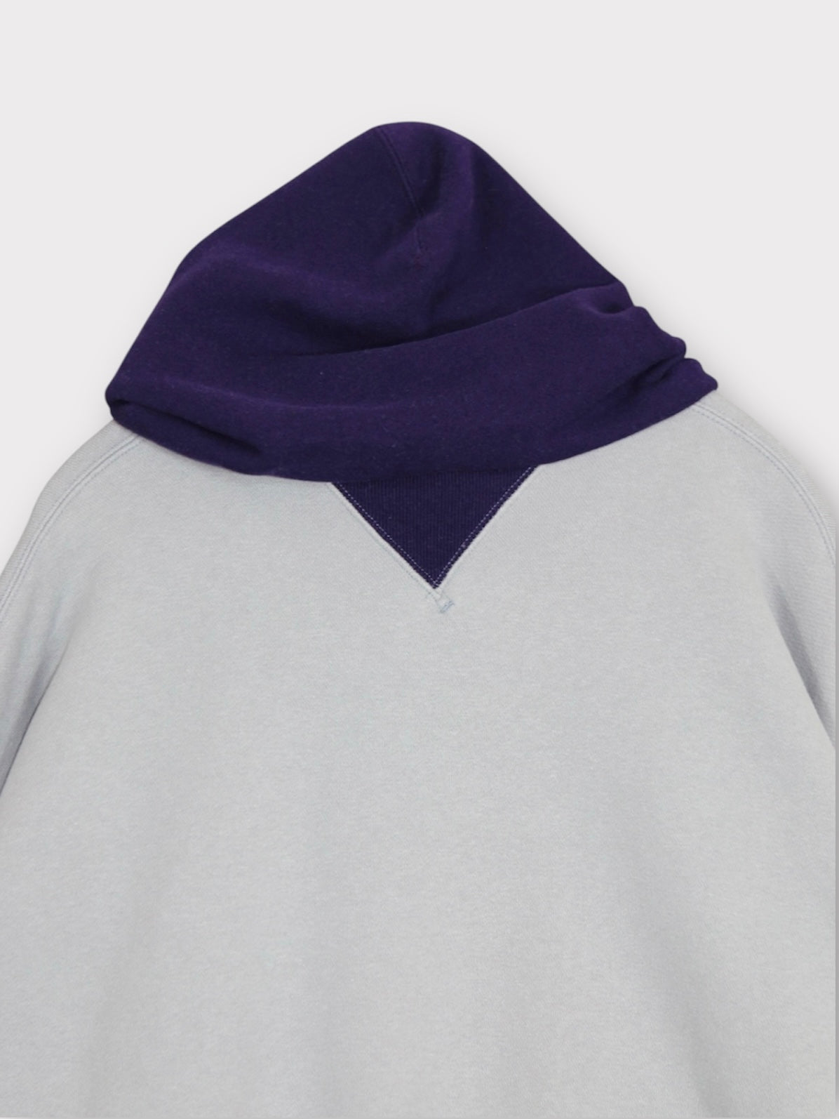 AFTER HOODED SWEAT【A114】DUSTY BLUE/EGGPLANT