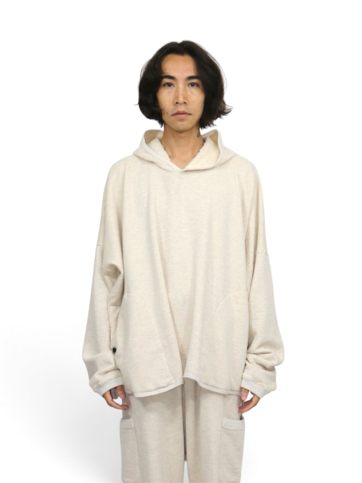 WIDE FIT HOODED SWEAT【O22TS6】OATMEAL